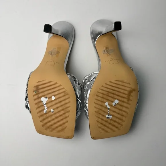 Marc Fisher leather Silver Woven Heeled sandals - Picture 8 of 9